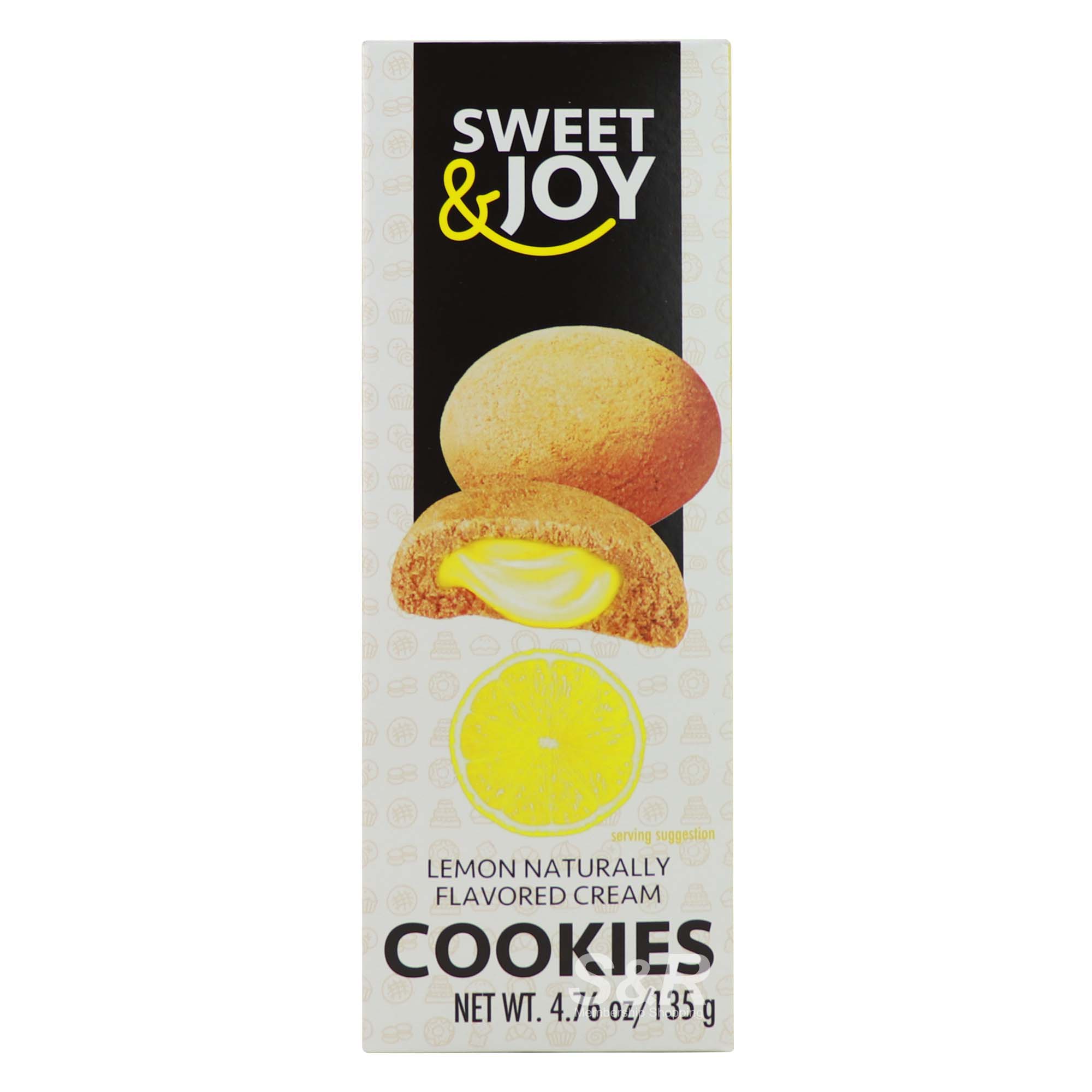 Sweet & Joy Lemon Naturally Flavored Cream Cookies (17g x 8pcs)